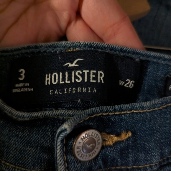 Hollister High Rise Short-Short Cut Off Jean Shorts Sz 3/26 - Picture 4 of 7